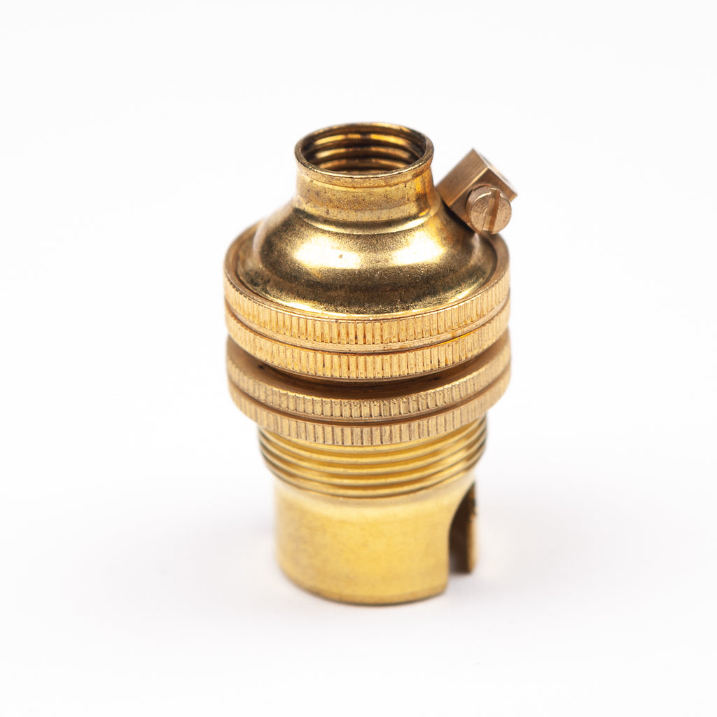 SBC B15 Brass Lampholder Small Bayonet Cap with Shade Ring