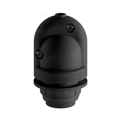 Black E27 IP65 Waterproof Bathroom and Outdoor Lampholder